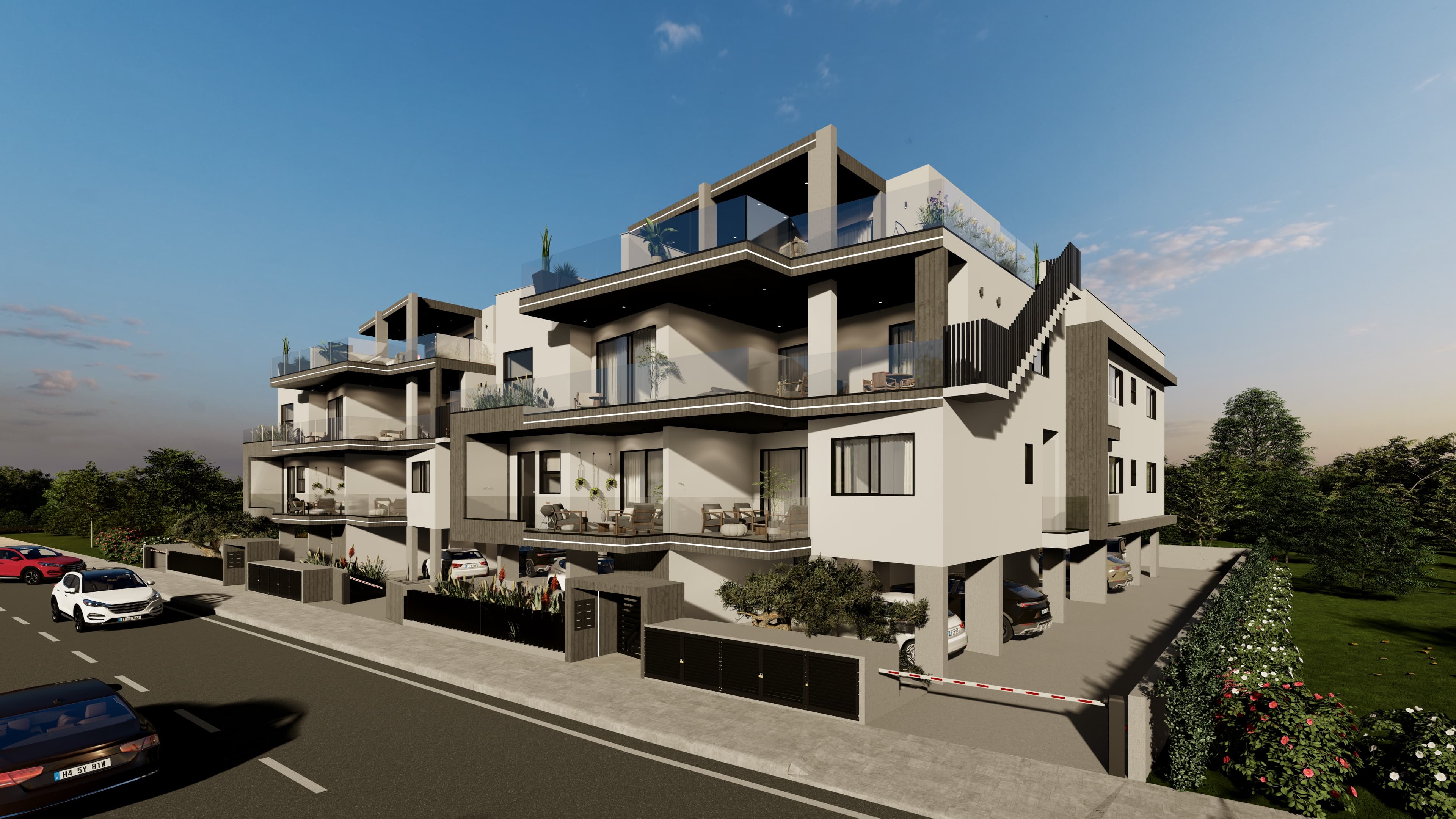 Oblique front architectural view of ERIVA